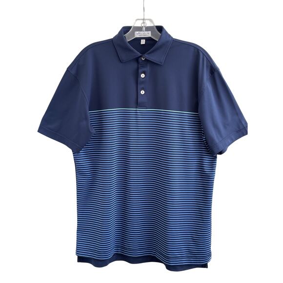 Peter Millar Other - Peter Millar Sz S Golf Polo Blue Stripe Summer Comfort Wicking Stretch Active